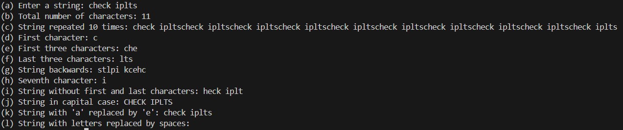 Program on Strings in Python